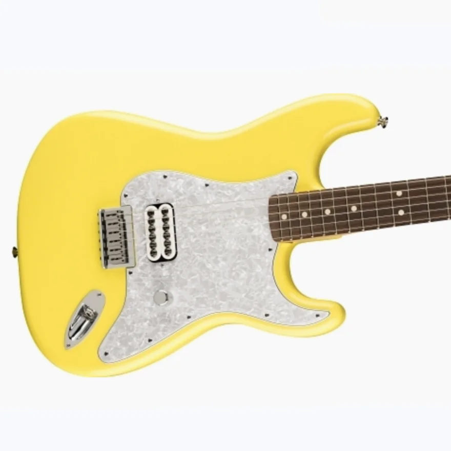 New!!!!!! Light Yellow Color Tome Delong ST Electric Guitar, Solid Mahogany Body ,Rosewood Fretboard, White pearl Pickguard