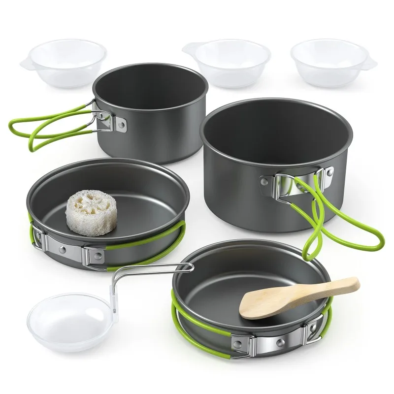 

Camping Cookware Set Aluminum Portable Outdoor Tableware Cookset Cooking Kit Pan Bowl Kettle Pot Hiking BBQ Picnic Equipment