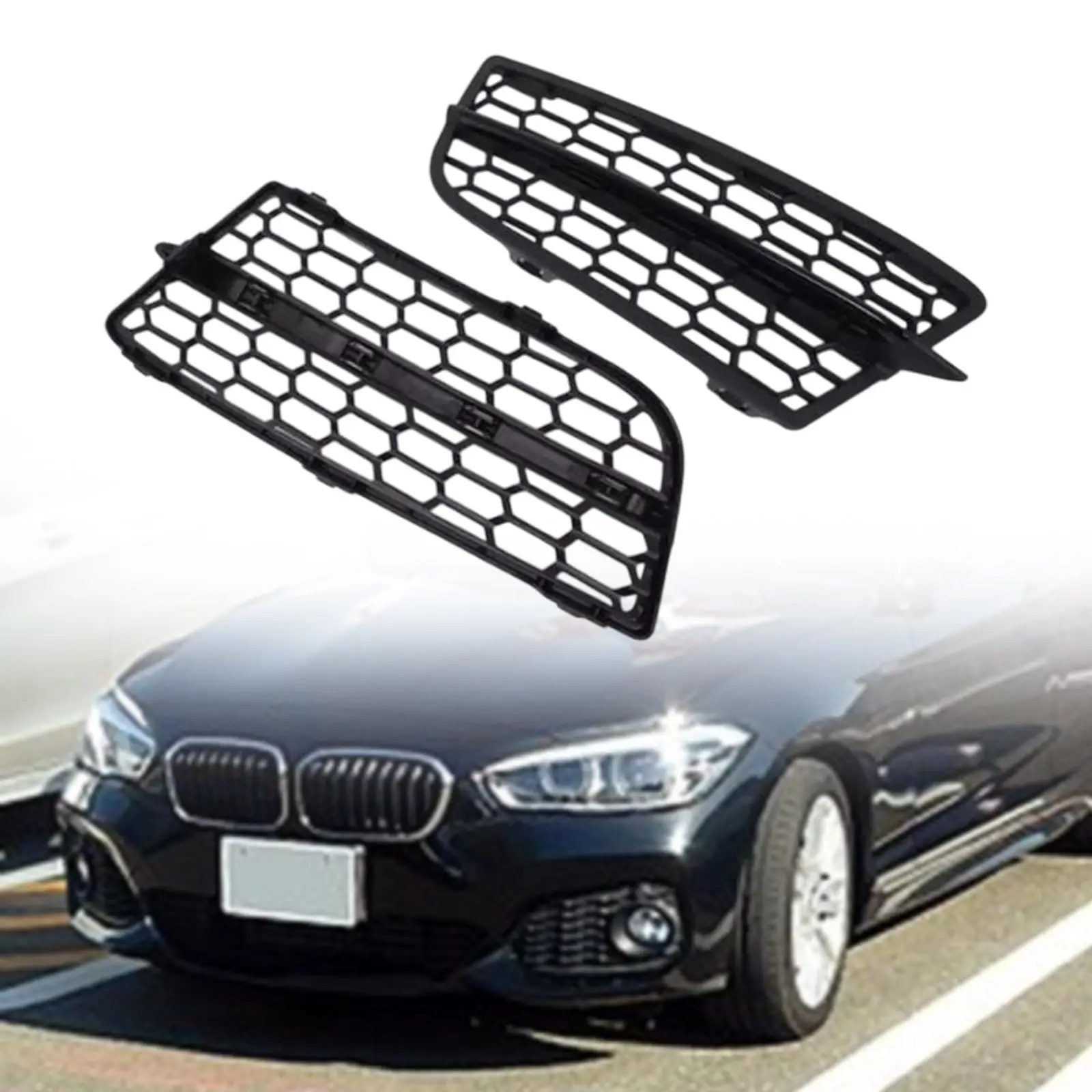 

2 Pieces Front Bumper M Grille 51118053803 Replace for BMW 1 Series