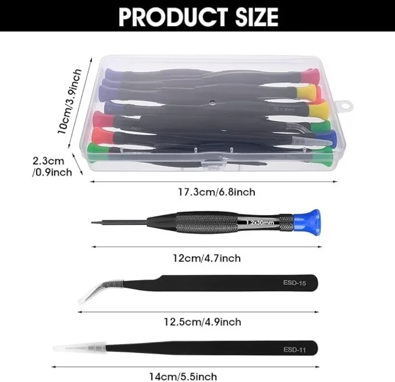 18Pcs Precision Magnetic Screwdriver Set Micro Slotted Phillips Torx Star Screw Driver for DIY Repair Hand Tool