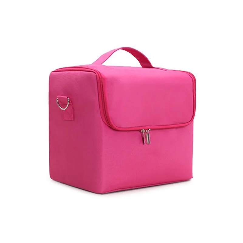Foldable Makeup Bag Large Capacity Portable Makeup Case Portable Multi functional Embroidery Toolbox Multi layered Storage Bag