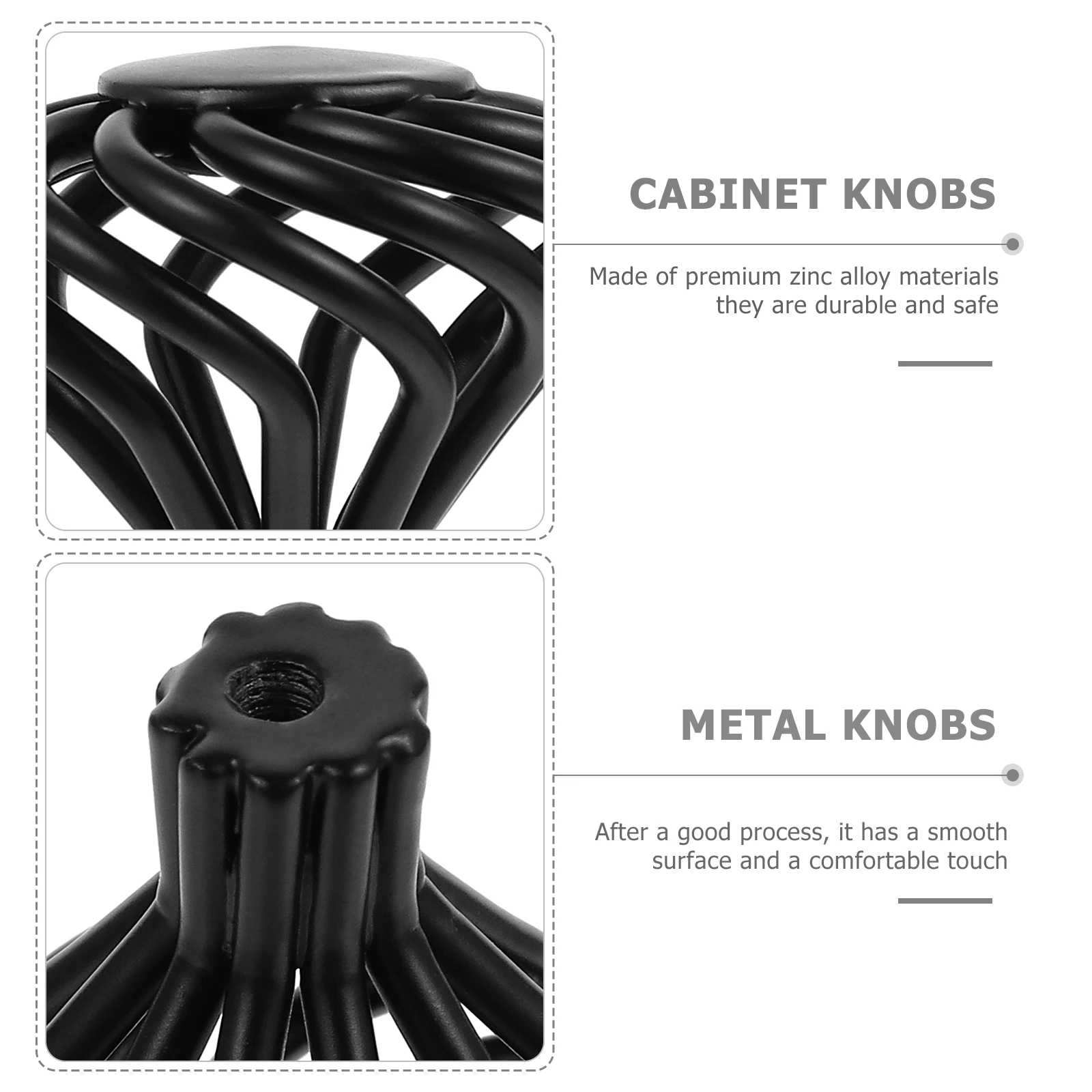 

6pcs Bird Cage Handles Hollow Black Knobs for Cabinet Wardrobe Drawer Pulls Furniture Metal Round Hardware