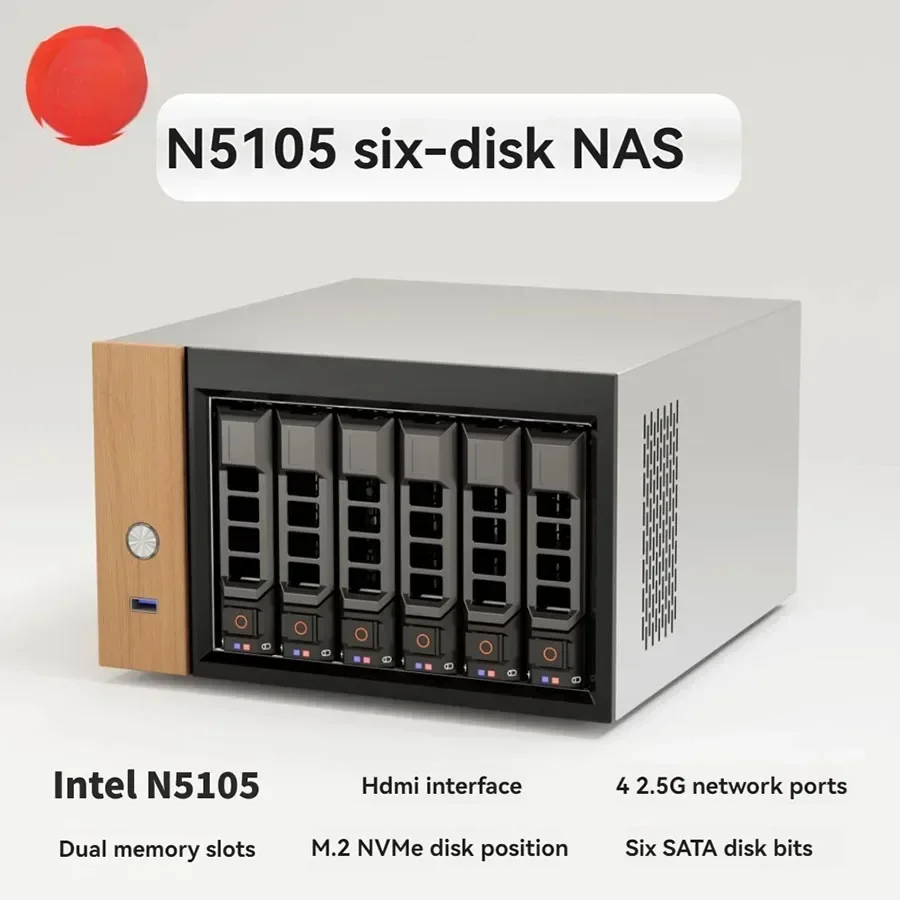 Small New NAS Quasi System Unraid N5105 Six Bay Six Bay NAS Quasi System Unlaid 2.5G