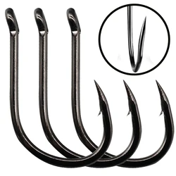 Octopus Hook Offset Crooked Mouth Barbed Fishing Circle Hooks Freshwater Black 19 Sizes 19-22#  Strong Barbed Bass Fishing Hooks