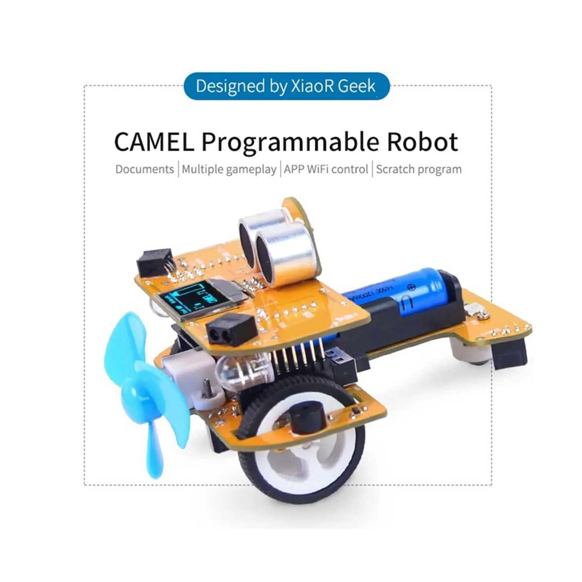 CamelF.1 روبوت برمجة رسومية للطائرة الصغيرة للوحة الأم R3 Mixly/Scratch Robot (WiFi)-HIM