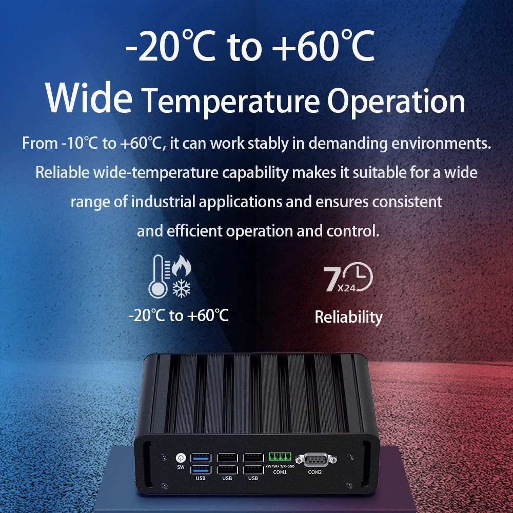 N100 4 LAN Ports 2.5G Ethernet Nic RS485 RS232 Mini PC Server Appliance X86 Fanless Industrial Firewall Router