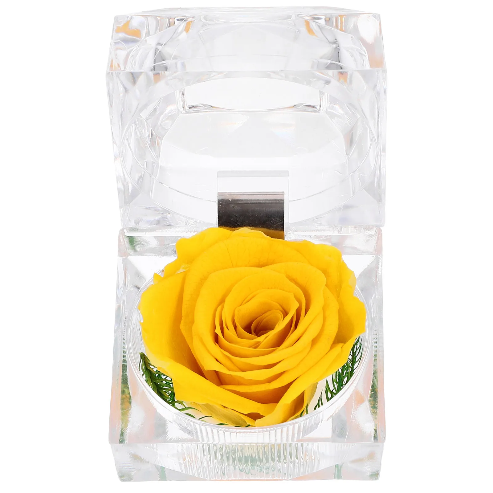 

1Pcs Preserved Rose Eternity Flower Yellow Gift Box Romantic Anniversary Birthday Valentine's Decoration Rose Gifts