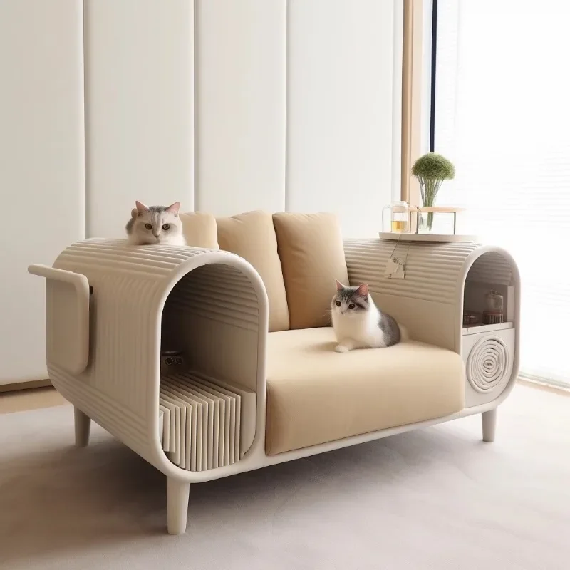Bite-resistant and easy-to-clean thermal cushion, human and cat coexistence cat kennel sofa