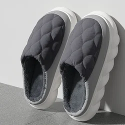 Big Size 48 49 New Fashion Men Slippers Waterproof Women Warm Plush Winter Flats Home Non Slip Slides Soft Thick Sole Furry Shoe