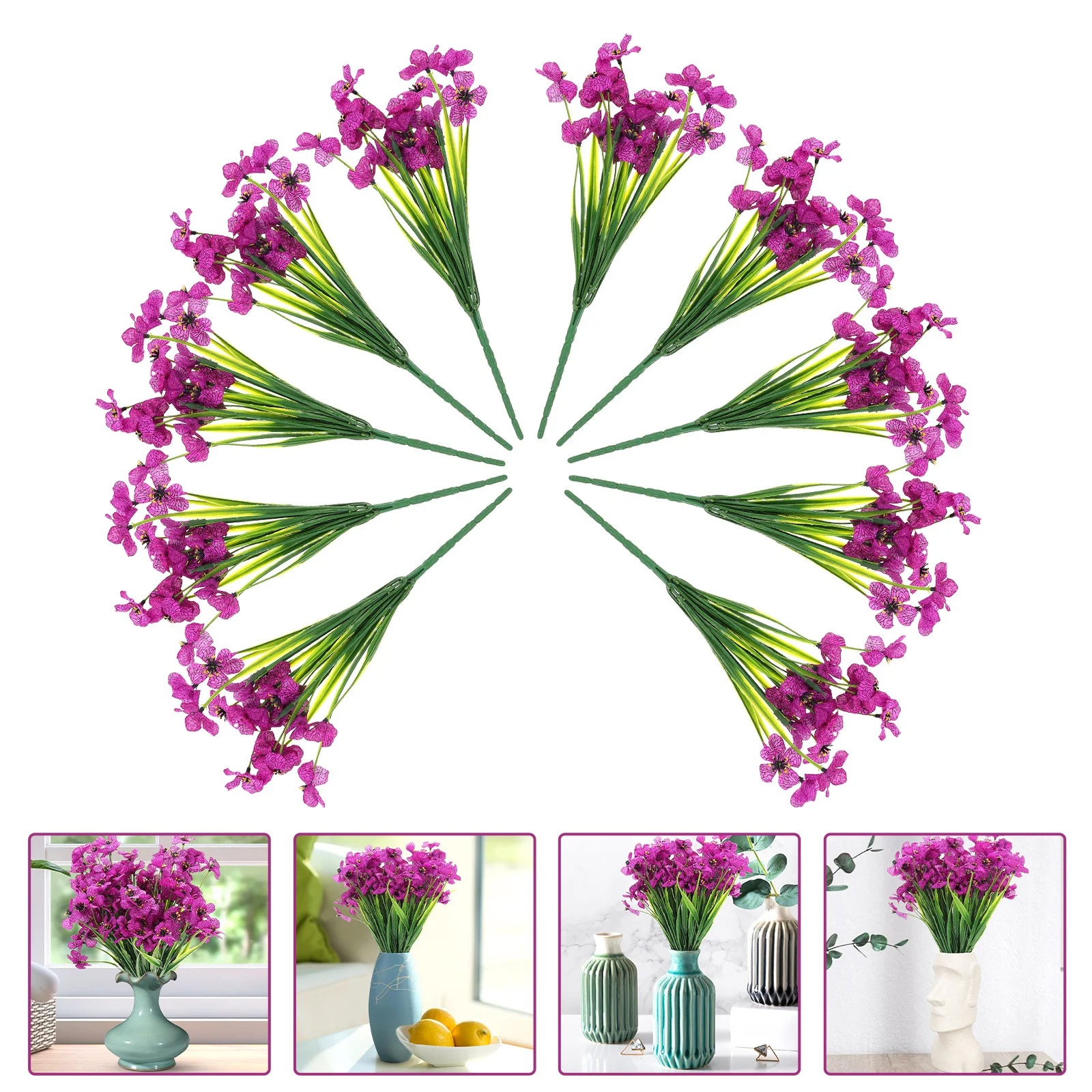 

10Pcs Artificial Violet Flower Arrangement Lifelike Bouquet for Home Decoration Wedding False Flower Ornament Artificial Violet