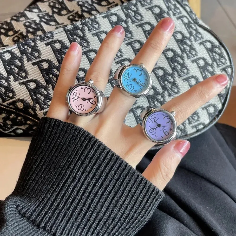 Creative Ring Watch Circular Dial Alloy Case Finger Watch for Men Women Couple, Hot Sale Mini Round Wrist Ring Watch Gift view 6