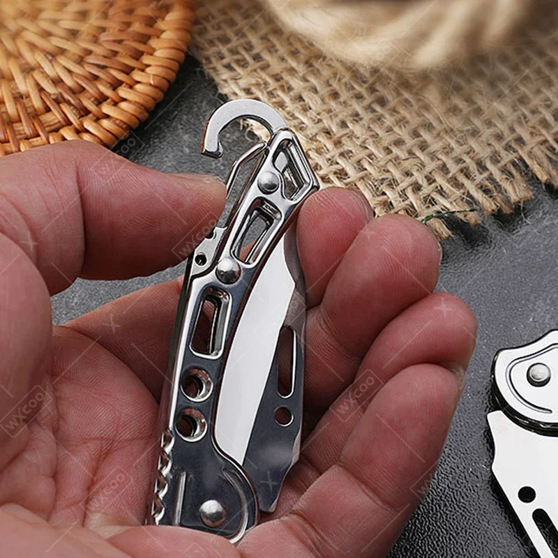 WXCOO Stainless Steel Folding Knife Forged Meat Cleaver Portable Pocket Knife Universal Kitchen Knives Slicing Cutting Knife image 4