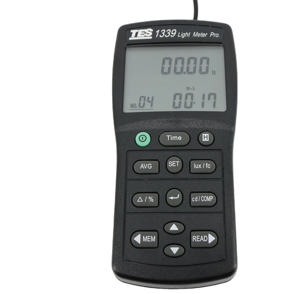 TES-1339 Digital Light Meter Illuminance Tester Lux Meter Measuring Levels Ranging 0.01 To 999900 Lux, 0.01 To 92920 Fc