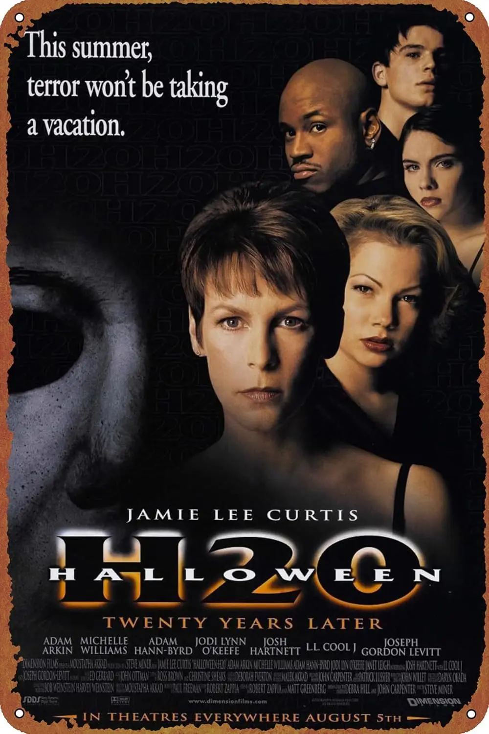 Halloween H20: 20 Years Later Movie Poster Funny Novelty Metal Tin Sign Retro Wall Decor for Home Gate Garden Bars Restaurants C