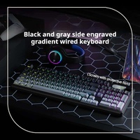 EWEADN 99-Key Wired Gaming Keyboard  RGB Backlit  Side Gradient Keycaps  Multimedia Knob Display  Anti-Ghosting  PC Mac