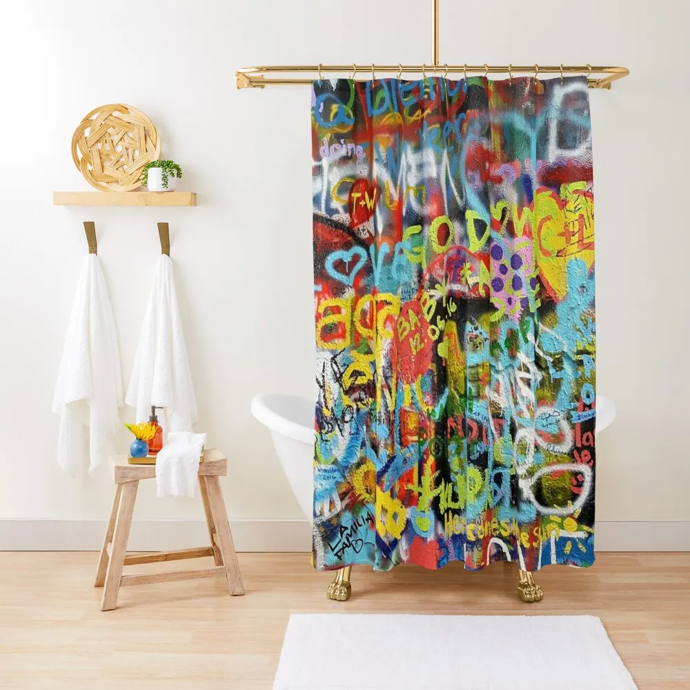 

Wall Art Graffiti Shower Curtain Shower For Bathrooms Waterproof Bath And Anti-Mold Cute Shower Anime Curtain