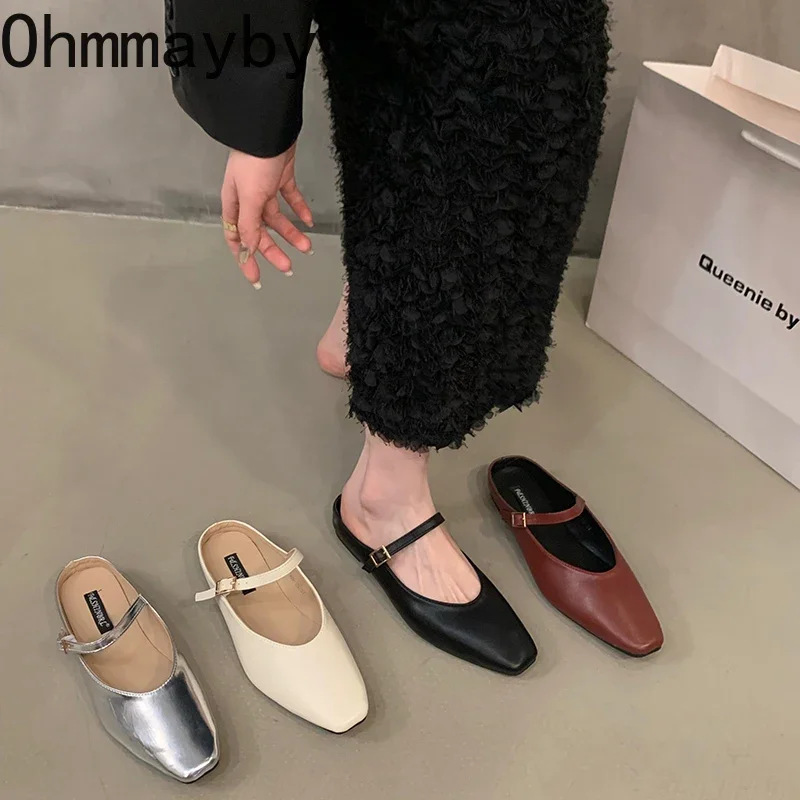 Designer Summer Woman Slippers Fashion Shallow Singbacks Mules Slides Shoes Ladies Casaul Street Style Sandalias