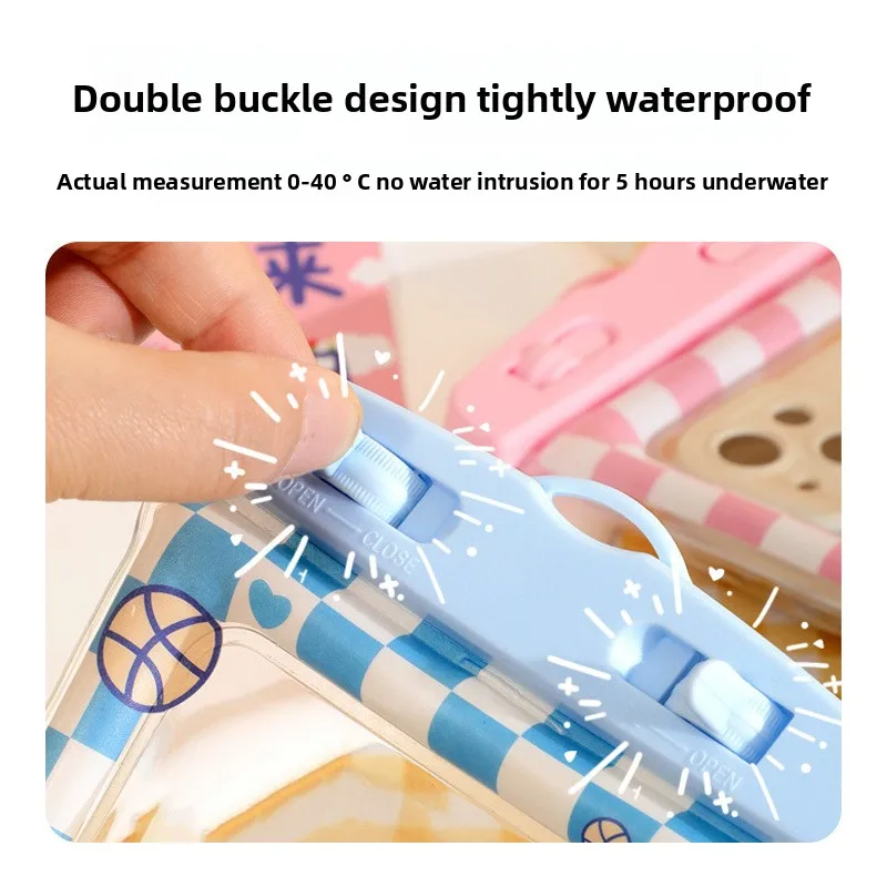 حقيبة مقاومة للماء للهاتف الخلوي شفافة للغاية يمكنها لمس الشاشة لالتقاط صور السباحة والتجديف جراب هاتف محمول مقاوم للماء