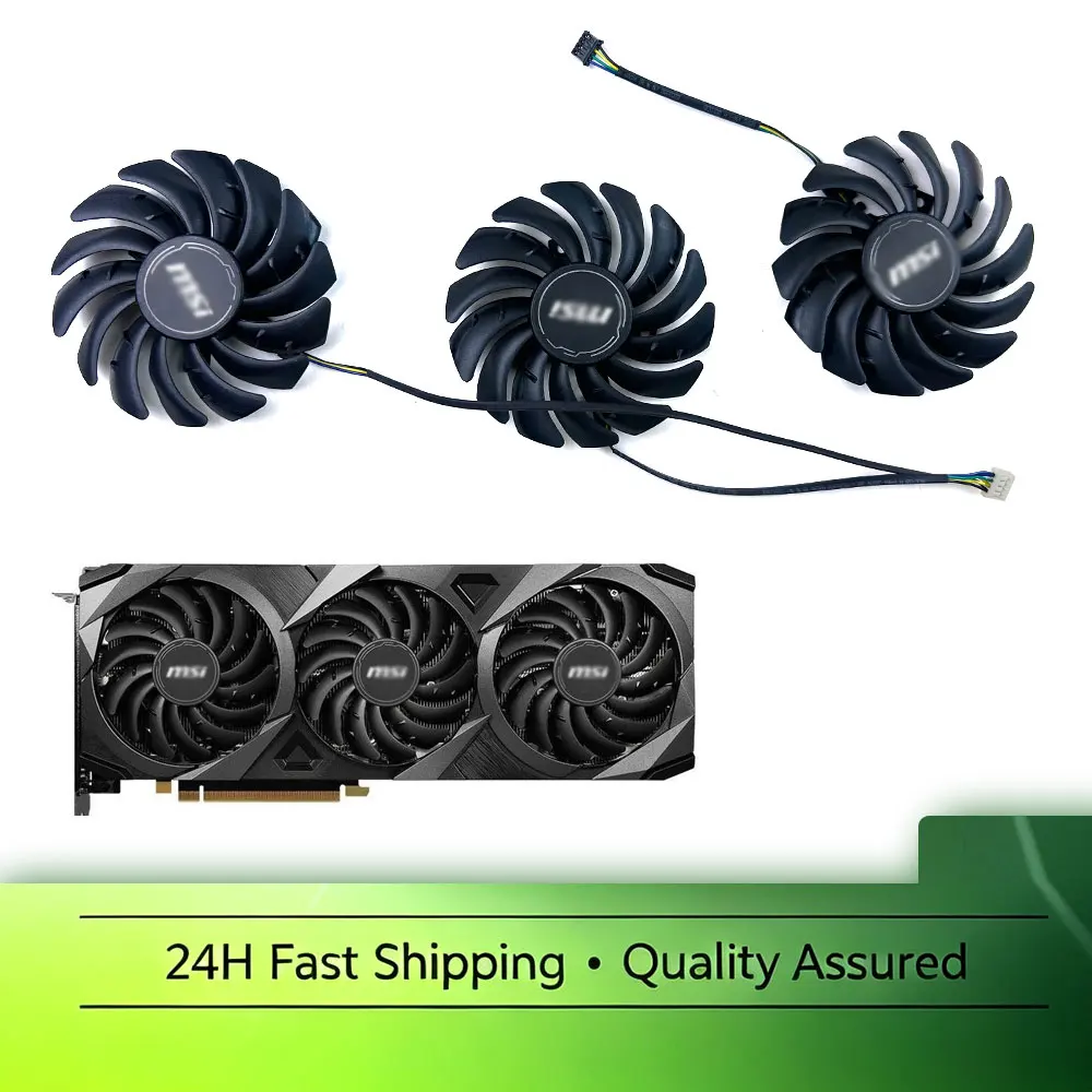3pcs NEW Cooling Fan 87MM 4PIN PLD09210S12HH For MSI GeForce RTX 3080 VENTUS 3X 10G OC video card fans
