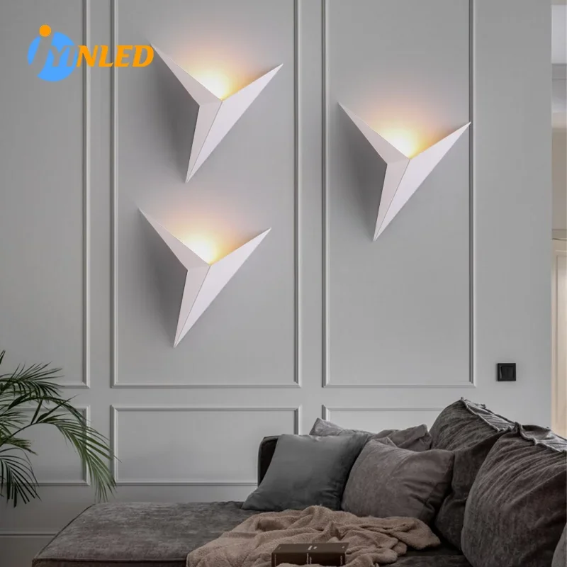 Minimalist Nordic Wall Light Fixture Black TV Background Wall Lamps Bedroom Living Room LED Home Indoor Light Fixtures