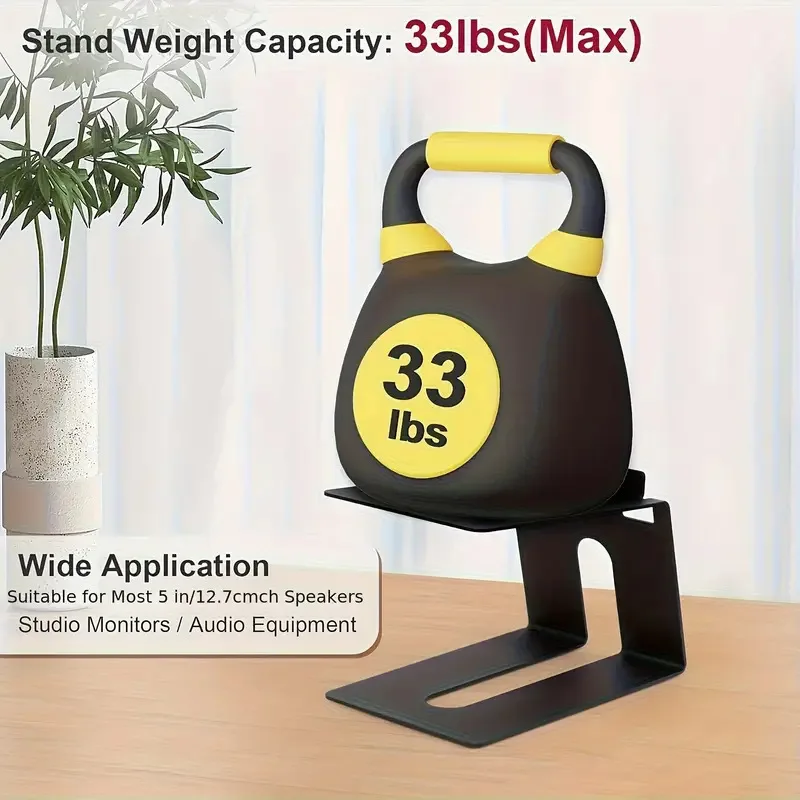 

Pair of Desktop Speaker Stands Audio Stand for Professional Studio Monitor Speakers Black/Silver Height Adjustable Support