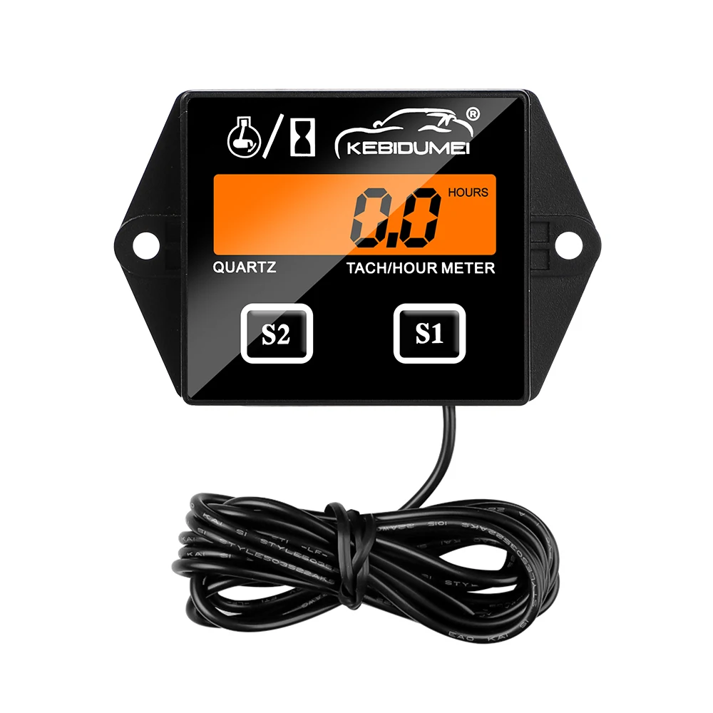 

Backlight Digital Engine Tach Hour Meter Replacement Battery Tachometer Gauge Engine Rpm for Motorcycle ATV Stroke Engine Boat