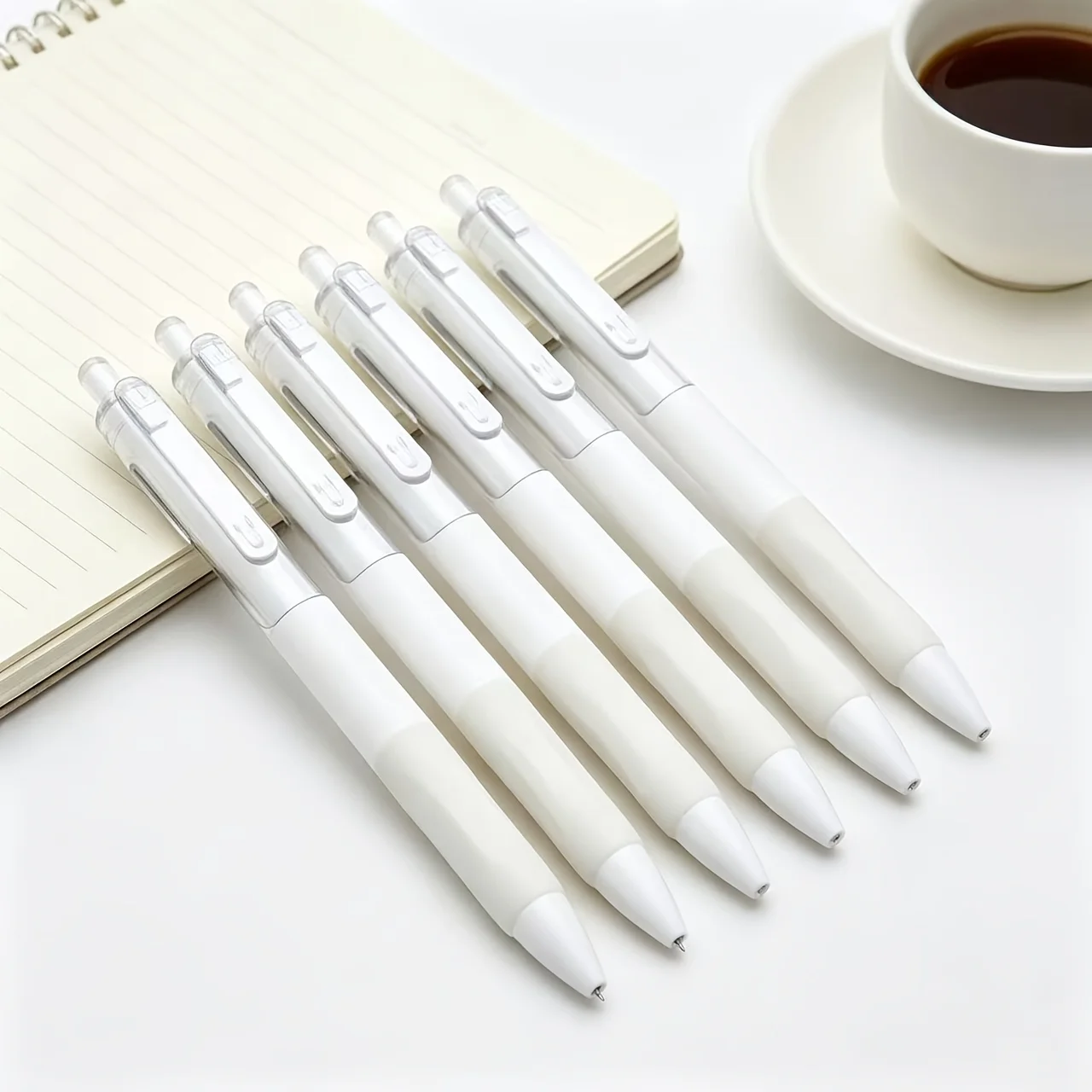 Head concise white pen, black print gender-neutral pen, student brush questions, carbon fiber pen, writing ballpoint pen