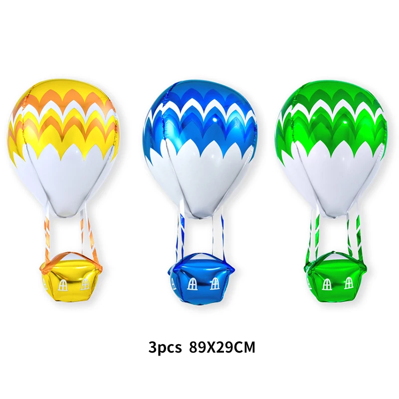 1Pcs 4D Colorful Aluminum Film Hot Air Balloon Baby Shower Decor Helium Balloon Wedding Decoration Kids Birthday Party Supplies