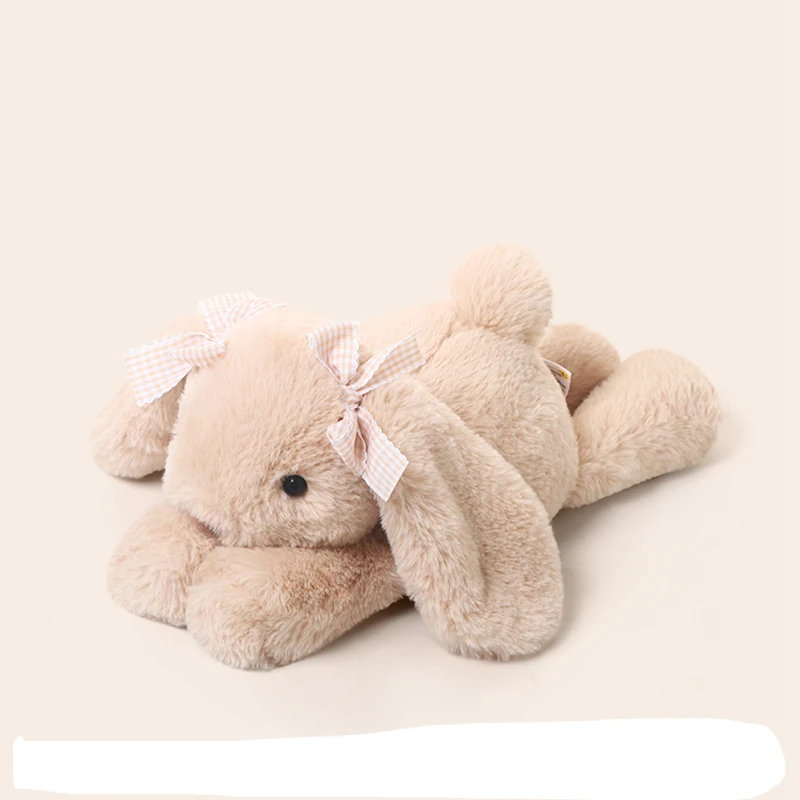 ตุ๊กตากระต่ายหูยาวน่ารัก ตุ๊กตากระต่ายนอนหงาย ของเล่นนุ่มนิ่มเพื่อนนอนหลับ ของตกแต่งห้องโซฟา ของขวัญวันเกิดสำหรับเด็กผู้หญิง
