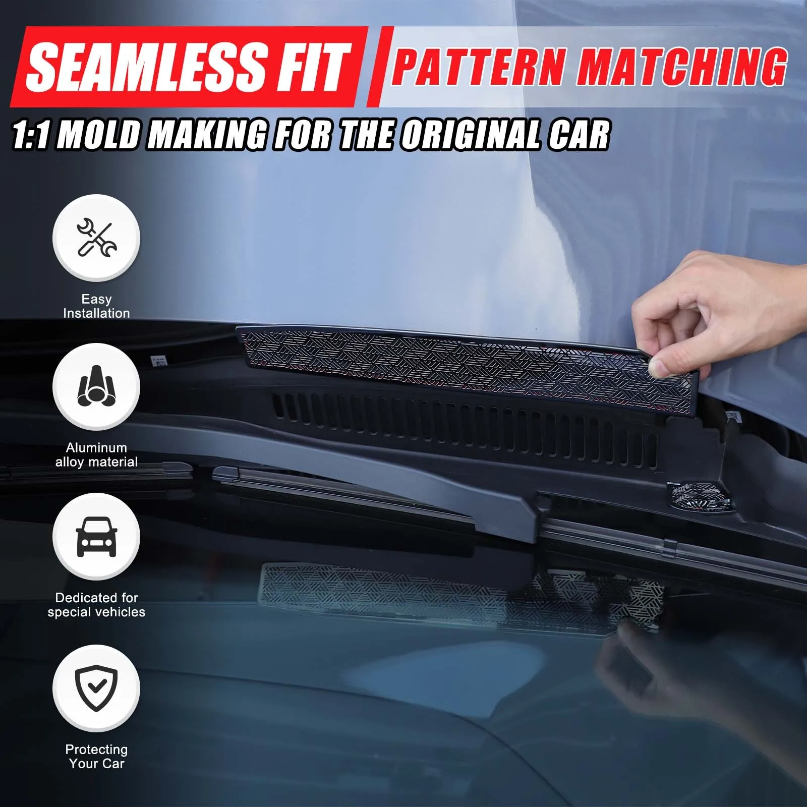 

Car Front Drain Protection Cover Engine Room Filter Cover Anti-blocking Net Trim For BMW 5 Series I5 G60 2024-2026 Accessories