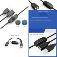 31BA 50/100cm USB 2.0 A Extension Extender Male to A Female Black Cable With Switch