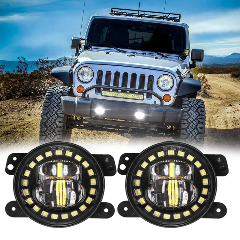 

4" Led Fog Lights for Jeep Wrangler JK Led Fog Lamps Bulb Auto Len Projector Headlight Driving Offroad Lamp for Dodge Chrysler