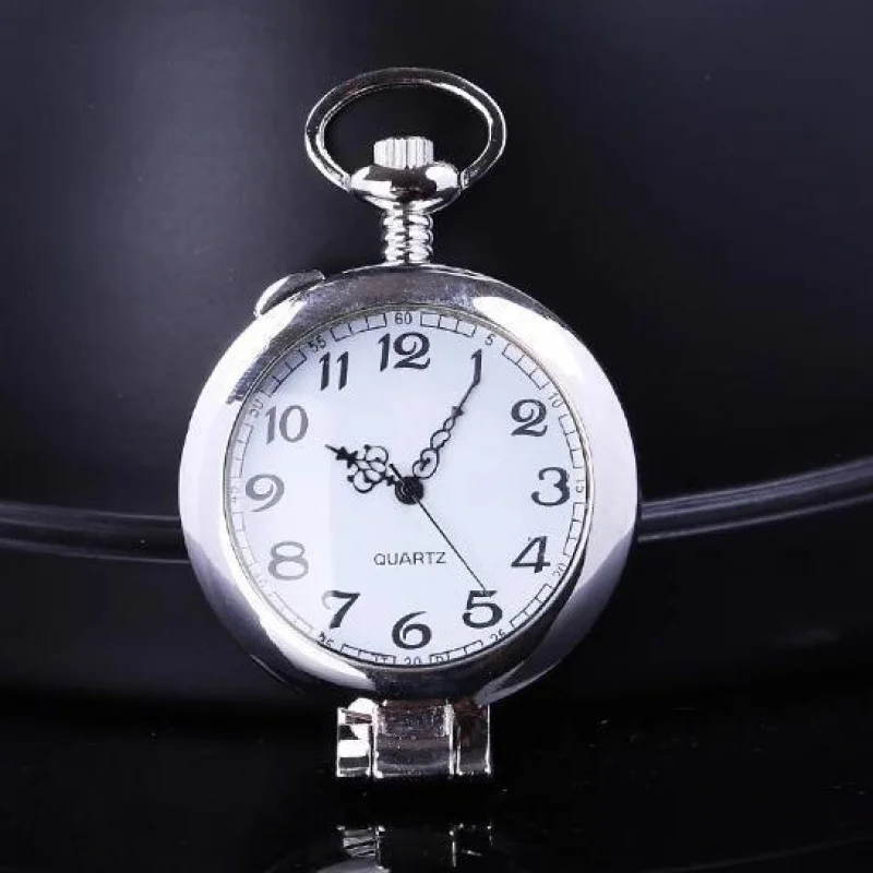 

High-End Quartz pocket watch Magnifying Glass Silver Flip Retro Nostalgic Men and Women Old Necklace