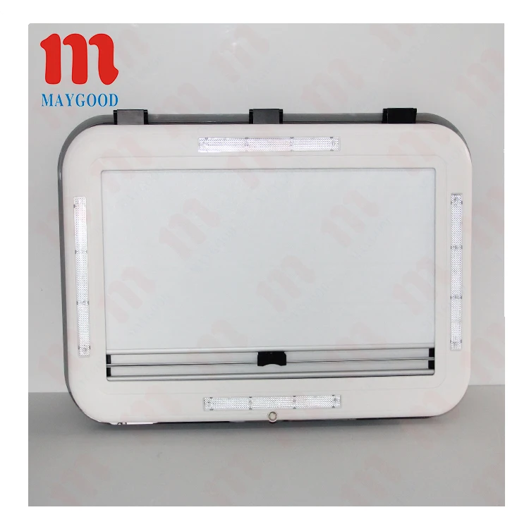 

800x500mm Caravan Accessories RV Camping Trailer Roof Window Skylight with LED Lights