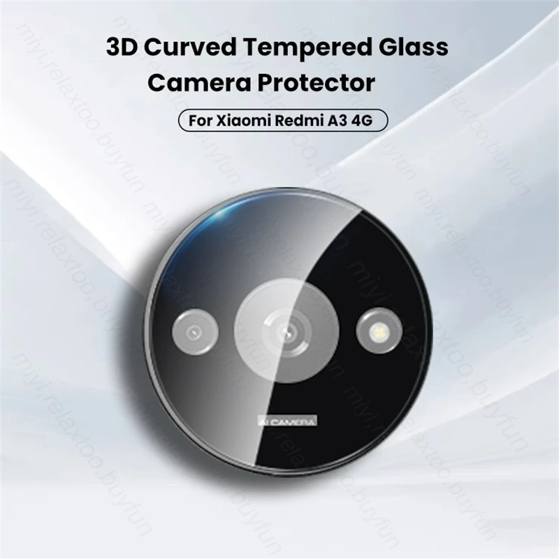 1-3Pcs 3D Curved Camera Lens Protector Tempered Glass Case For Redmi A3 4G Camera Protective Glass RedmiA3 Redmy A3 A 3 3A 2024