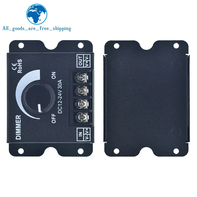 DC 12V 24V LED Dimmer Switch 30A 360W Voltage Regulator Adjustable Controller For LED Strip Light Lamp LED Dimming Dimmers