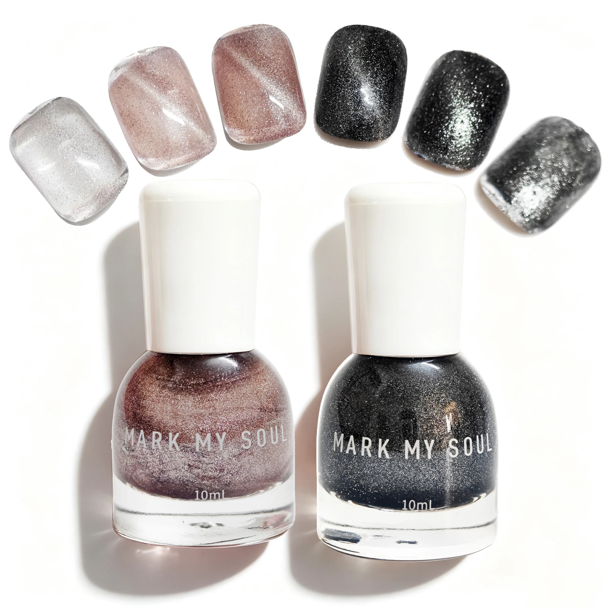 2Pcs Total 20ml MARK MY SOUL No UV Lamp Cat Eye Nail PolishVarnish, Quick Supplies