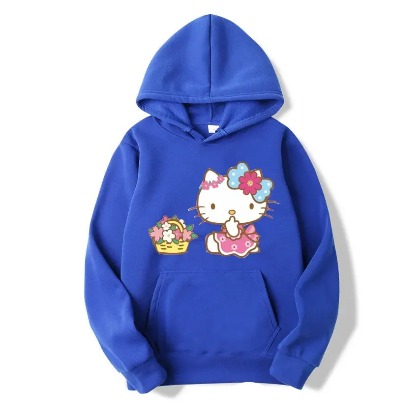 Sanrio Dames Anime Hoodie Japanse Cartoon Sanrio Product Leuke Kawaii Hello Kitty Jas Dames Winterjas met lange mouwen