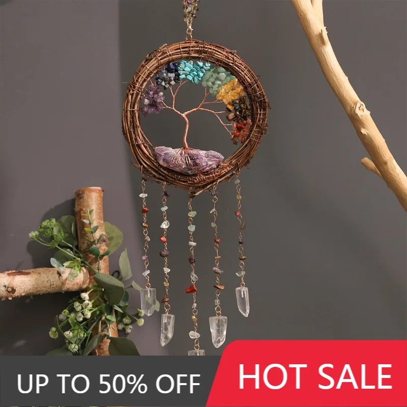 Tree Of Life Wind Chimes Dream Catcher Handmade Aesthetic Bedroom Sun Catcher To Hang Nordic Interior Modern Room Decoration