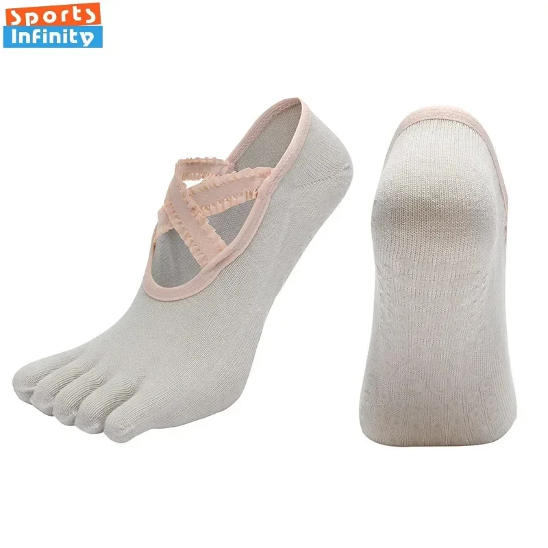 1 Pasang Kaus Kaki Yoga Lima Jari Bernapas untuk Wanita Kaus Kaki Pilates Profesional Ujung Terpisah Kaus Kaki Olahraga Kebugaran Lantai Dansa Dalam Ruangan