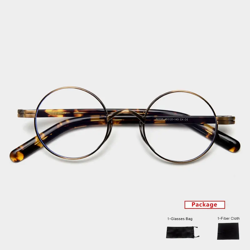 Mimiyou Alloy Retro Round Glasses Frame Women Blue Light Optical Eyewear Men Eyeglasses Frame Clear UV400 Computer Glasses