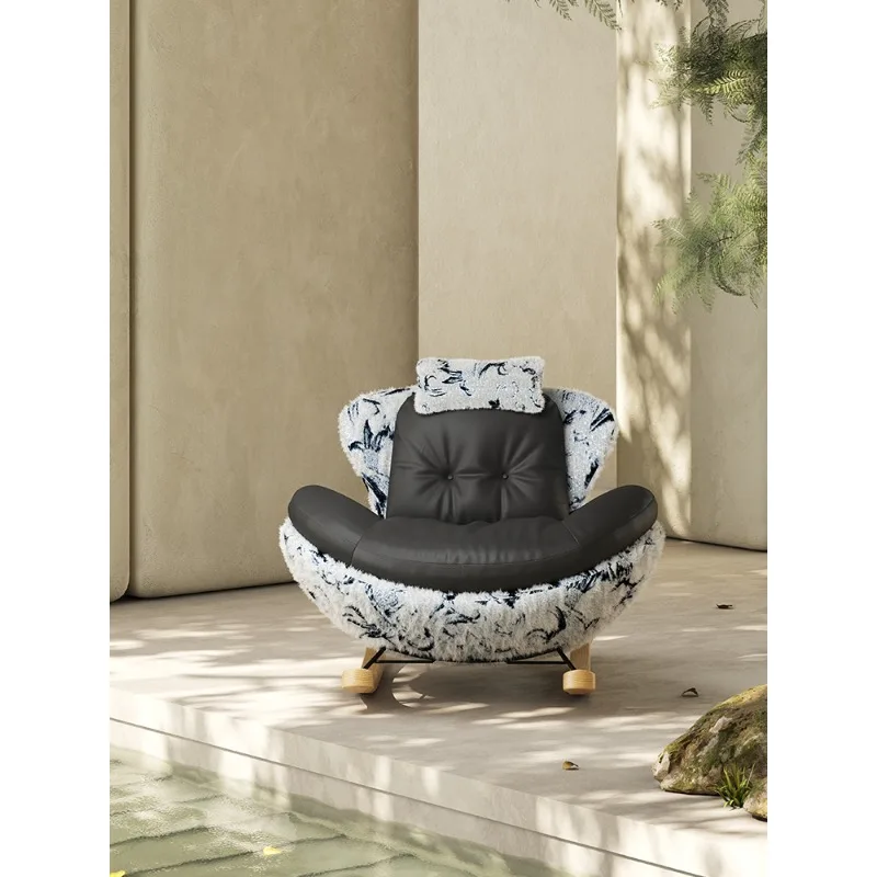 Rocking chair single sofa chair living room balcony home leisure light luxury lazy sofa