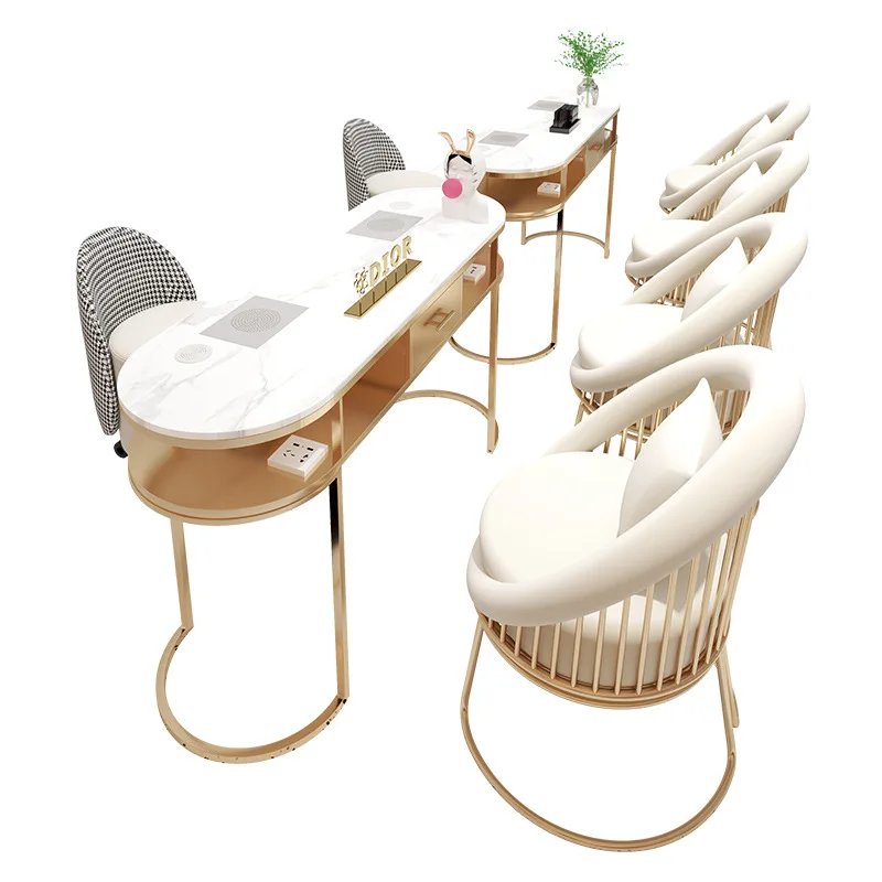 

High-power vacuum cleaner, manicure table and chair set, single and double three-person full set of rock slab manicure.