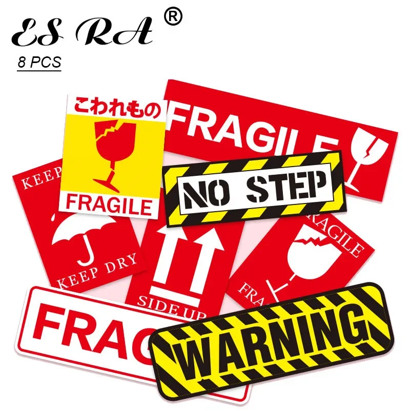 8 Pcs/Set (lot) Funny Waterproof PVC Stickers Sets Warning Sign Sticker laptop Pitcher Bottle Luggage Notebook Sticker  Decorate