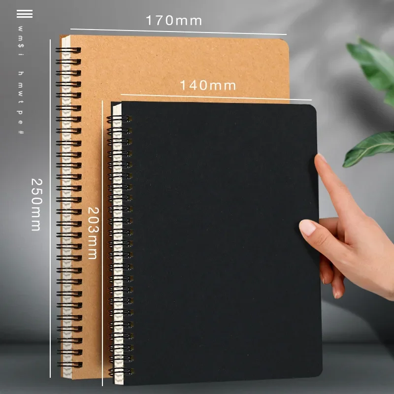 A5 B5 โน้ตบุ๊ค 120 หน้าเกลียวหนังสือไดอารี่กระดาษคราฟท์ปกแนวนอน Notepad เครื่องเขียนอุปกรณ์สํานักงานโรงเรียน