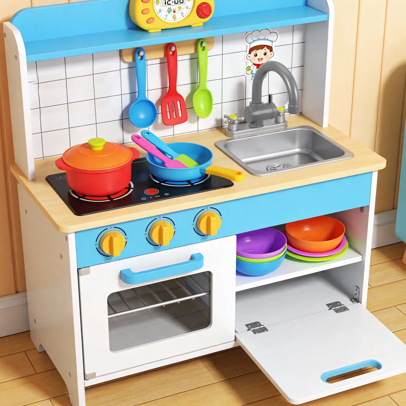 

2Pcs Kids Play Sink Faucet Pretend Kitchen Faucet Replacement Role Play Accessories for Toddler Kitchen Sink Water Tap