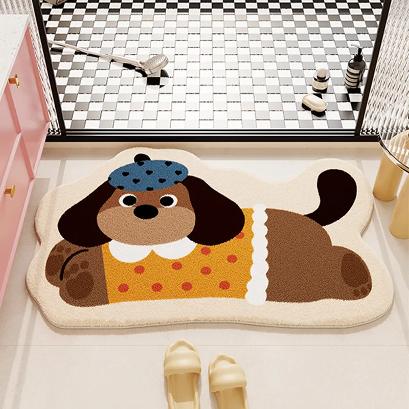Imitation cashmere floor mat, anti slip mat, absorbent bathroom floor mat, dirt resistant and easy to maintain foot mat