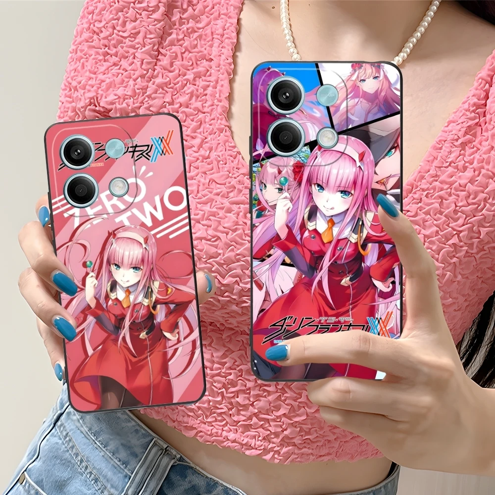 Darling FranXX Zero Two Mobile Cell Phone Case for Xiaomi Redmi Note 13 12 11 10 9 8 7 6 S A Pro Lite Plus 5G Black Cover Shell