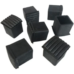 2/4/8 Pcs Black Non-slip Rubber Feet Chair Pads Square Furniture Legs Table Feet Anti Scratch Cover Caps 20x20mm 25x25mm 30x30mm
