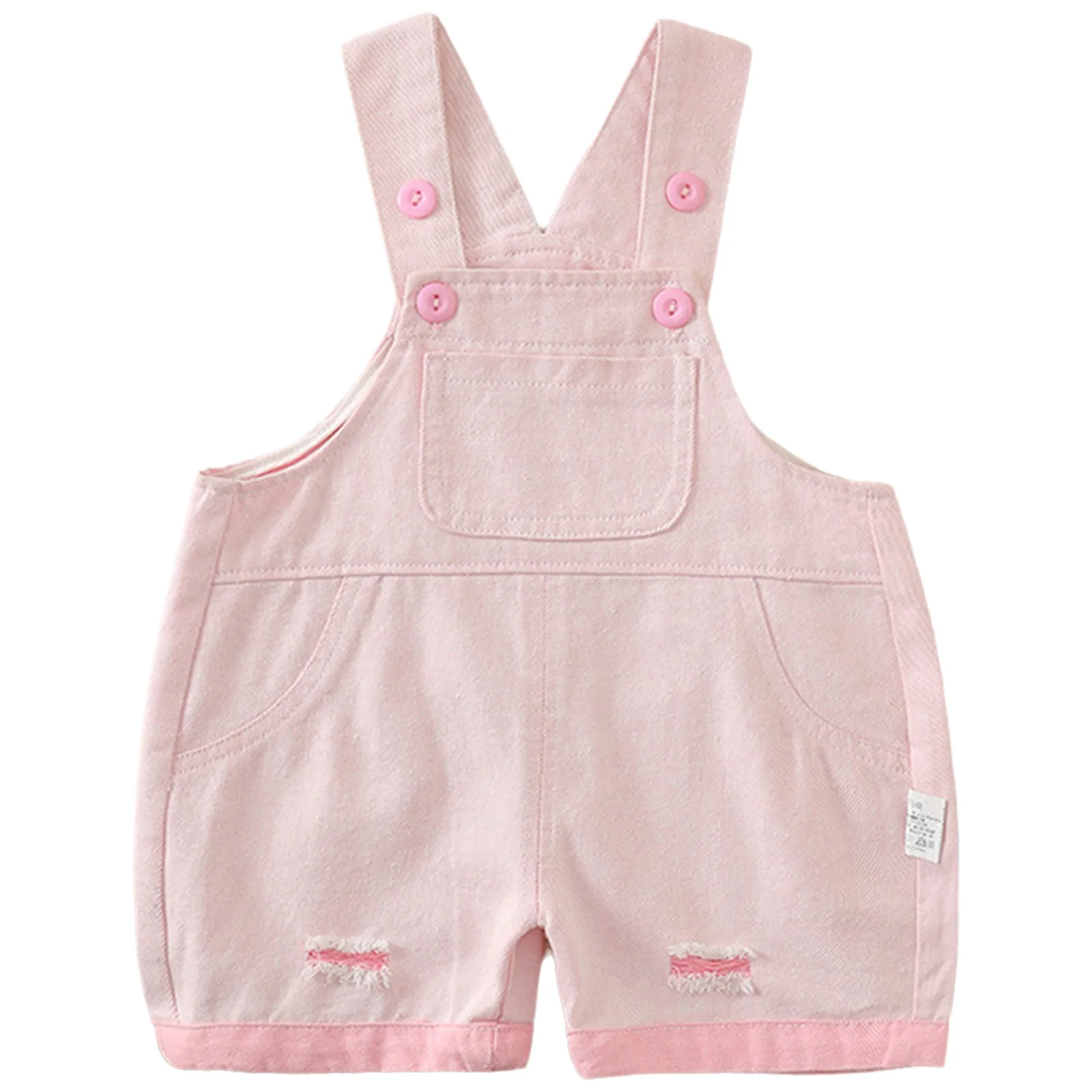 

Детские джинсовые шорты-комбинезон с рваными элементами, модные повседневные, с регулируемыми бретелями, на весну-лето